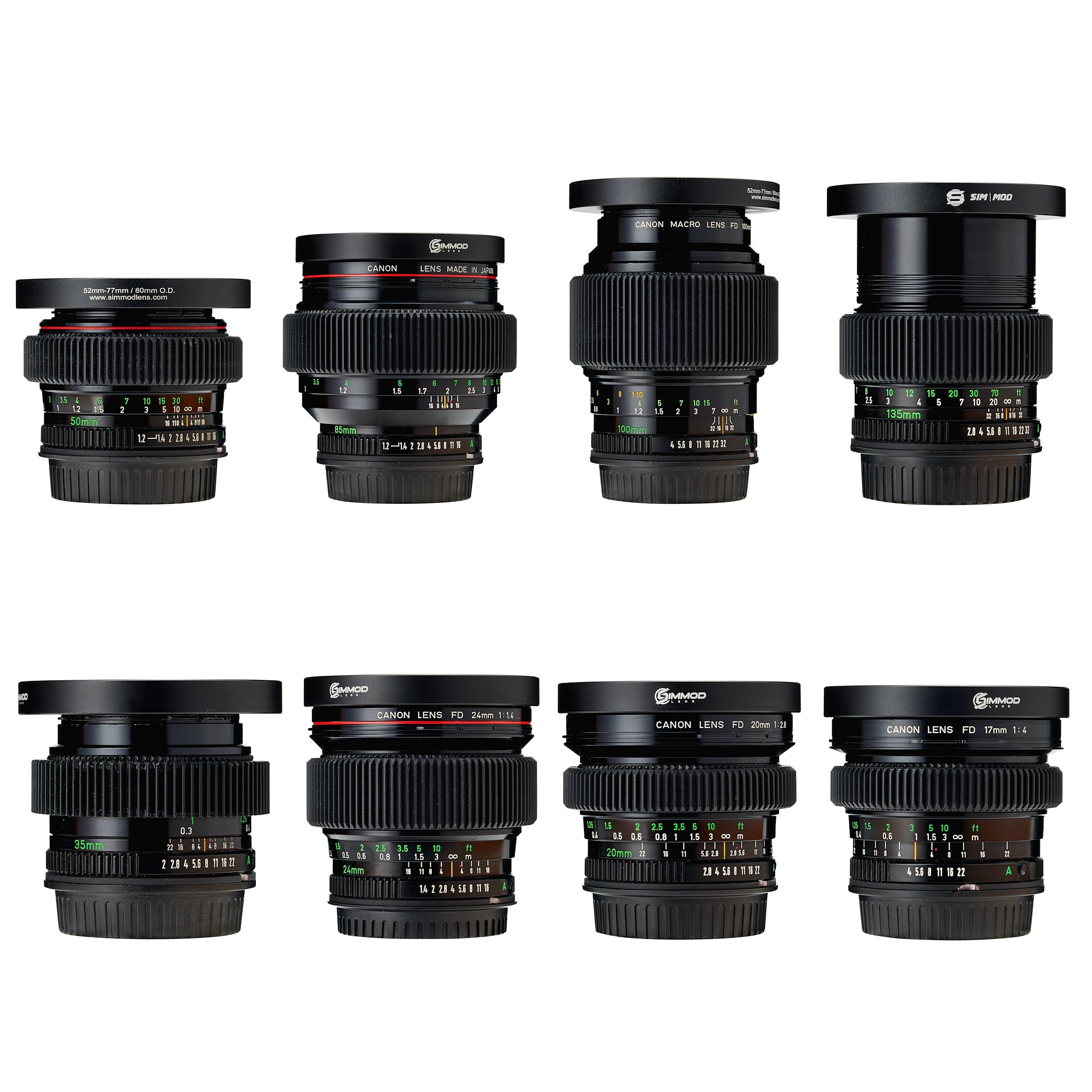 Canon EF FD Prime (8) Lens Set
