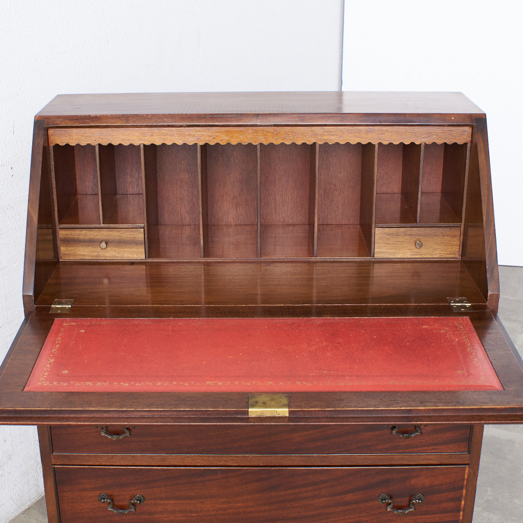 65007]英国 アンティーク ライティング ビューロー 猫脚