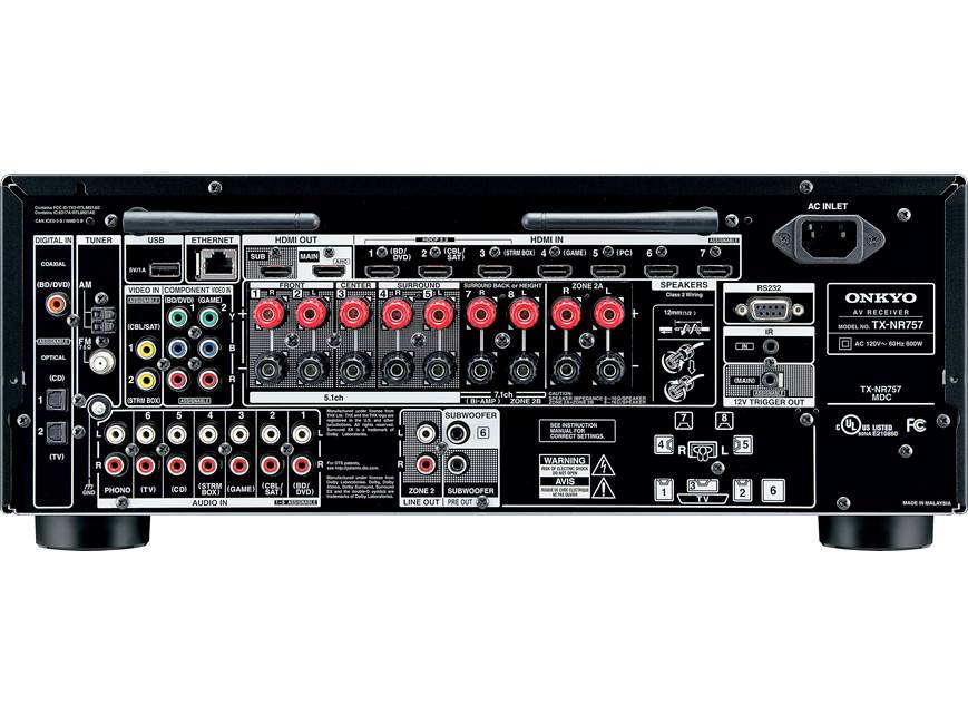 Onkyo TX-NR757 7.2-channel home theatre receiver with Wi-Fi