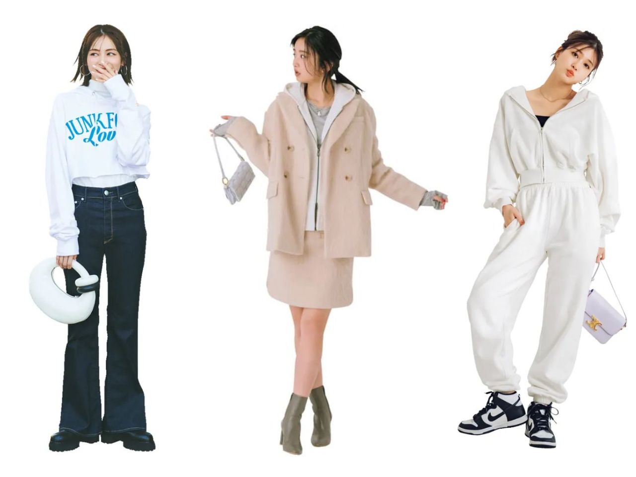 白パーカーの人気コーデ10選】アウターとの重ね着やボトム選びを指南