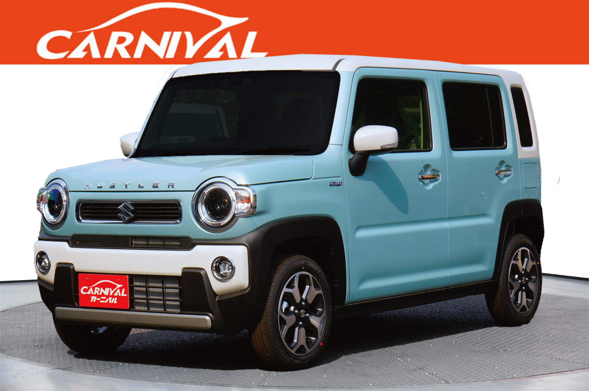 ハスラー X 全方位ナビ付 オフブルーXベージュ 893 - カーニバル