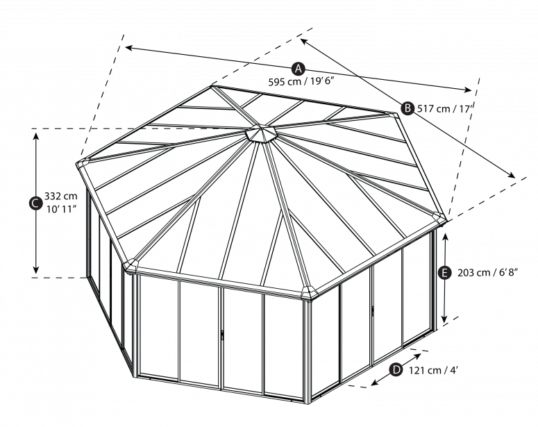 Garda 17 ft. x 20 ft. Enclosed Gazebo Kit | Canopia by Palram