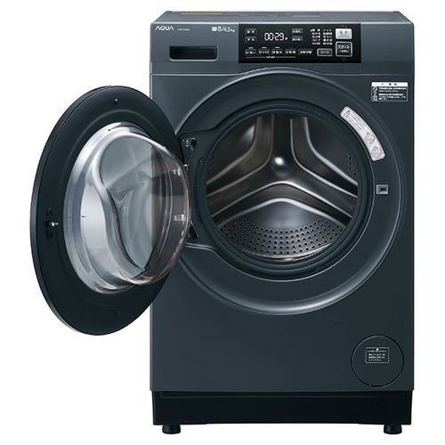 AQUA ドラム式洗濯機 左開き 洗濯8kg 乾燥4.5kg 幅59.5cm お湯洗い 除