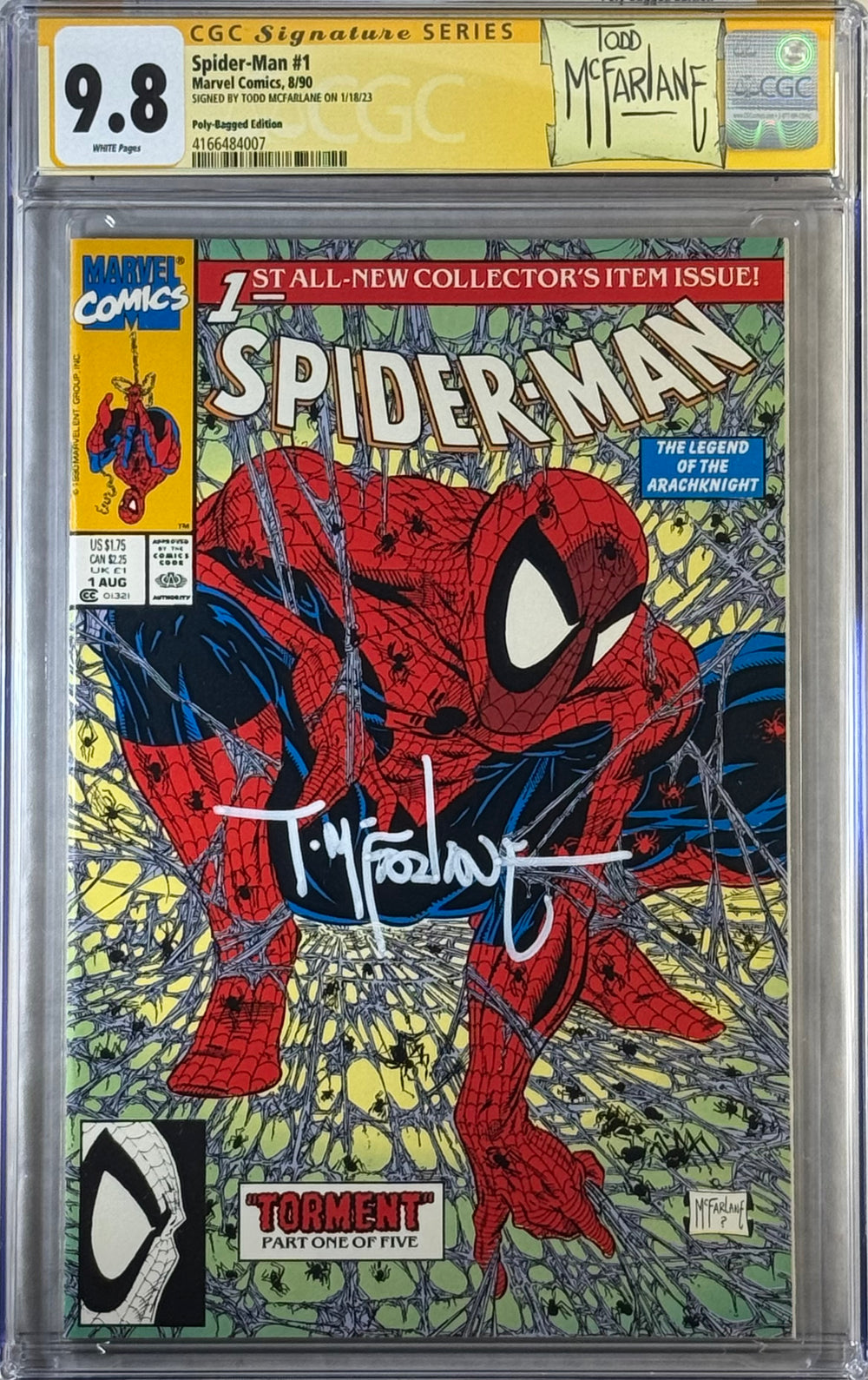 SPIDER-MAN #1 POLY-BAGGED EDITION CGC SS 9.8 SIGNED BY TODD