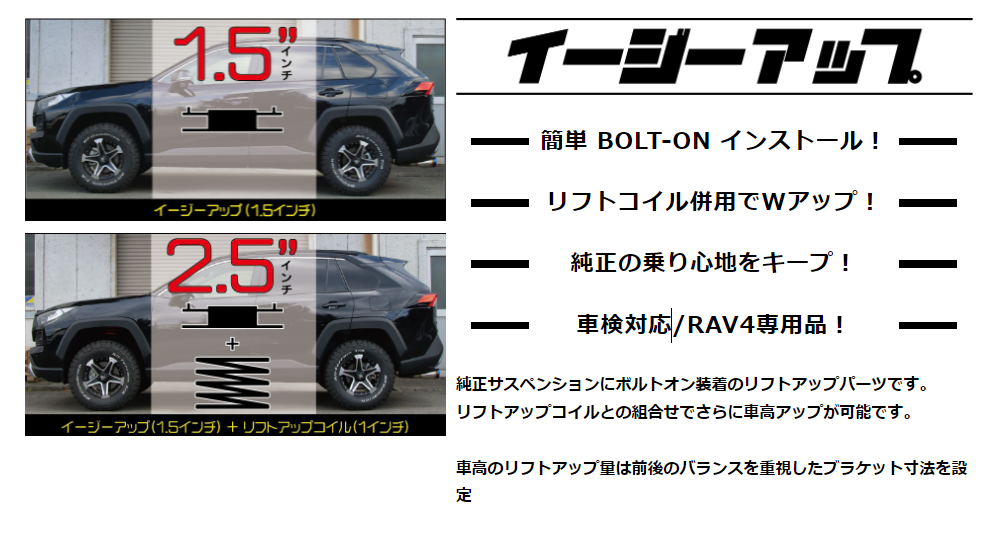 大人気車種RAV4をACCイージーアップでイマドキアゲ仕様に