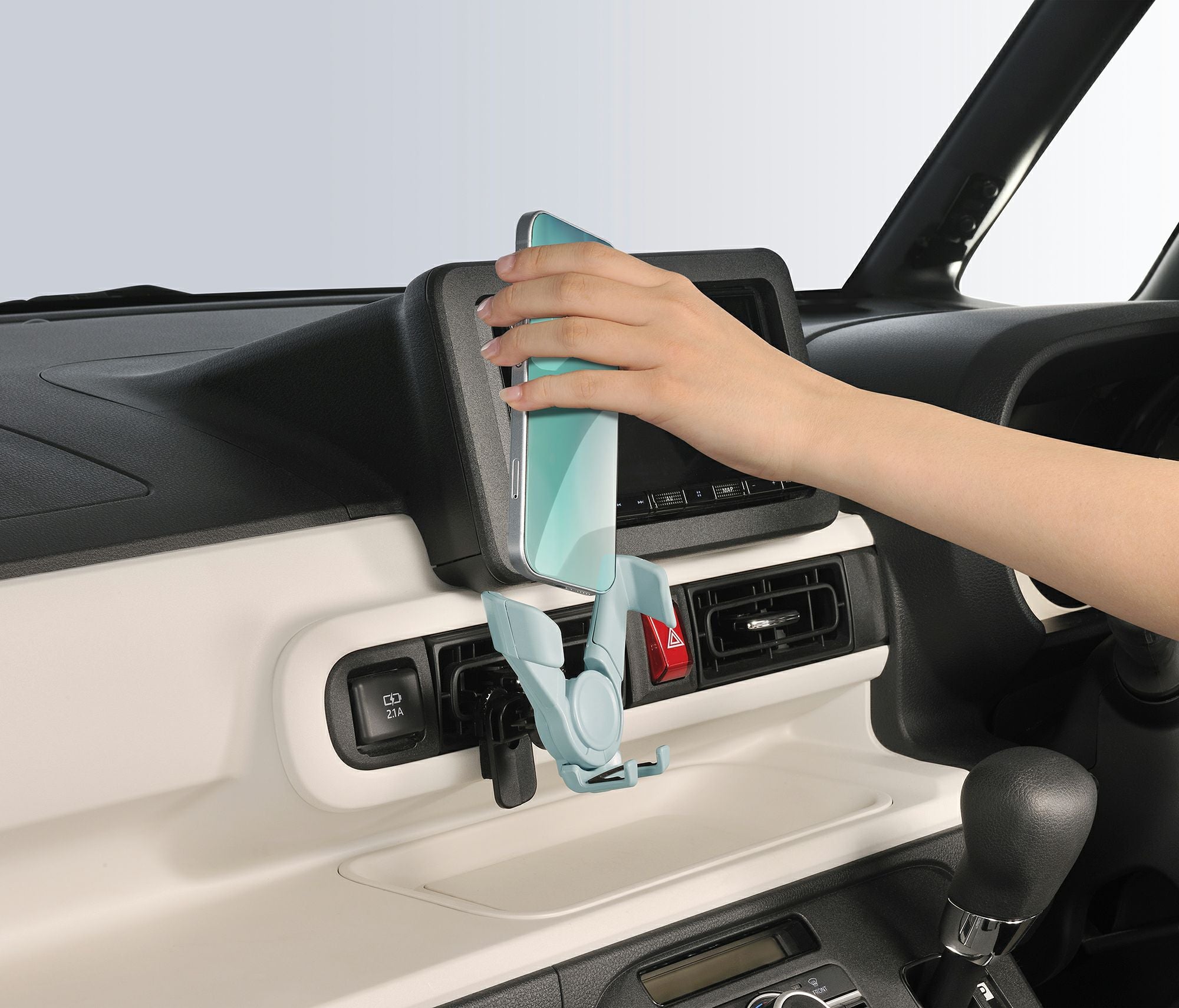 SA42 スマホルダー ウィングキャッチ エアコン取り付け フォグブルー