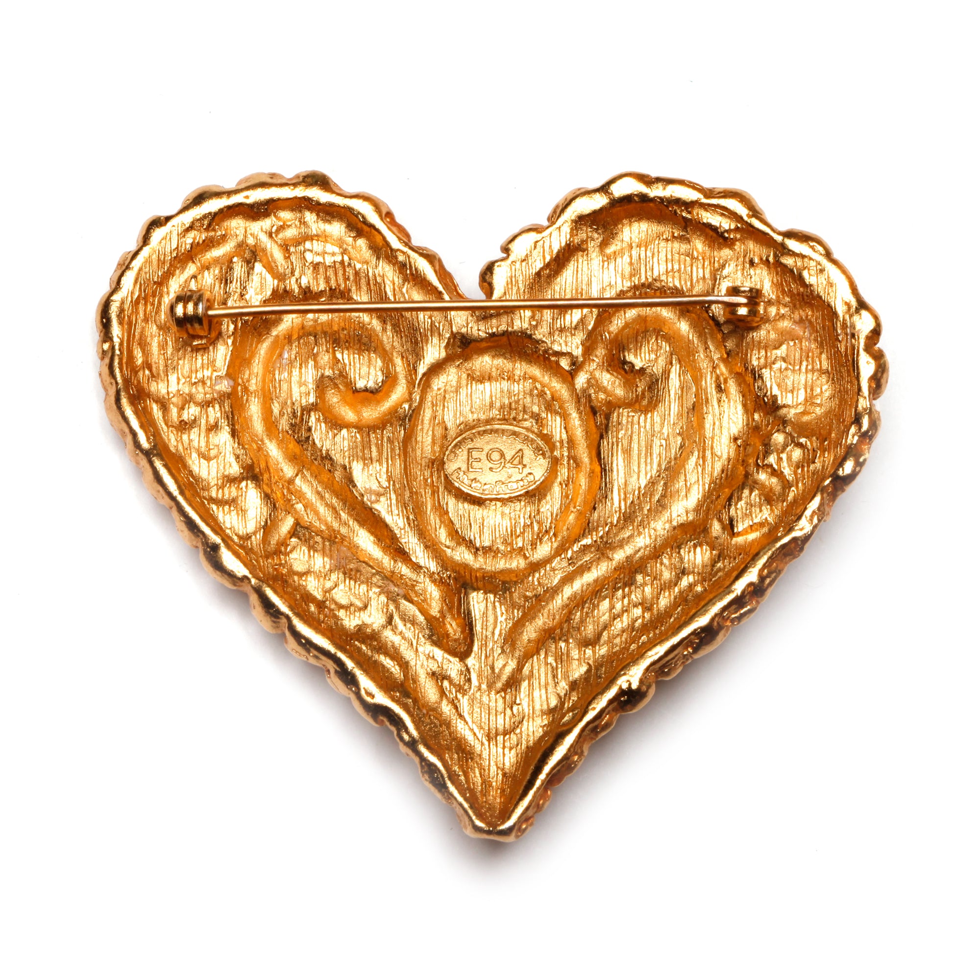 1994 Christian Lacroix Textured Heart Brooch – Carole Tanenbaum