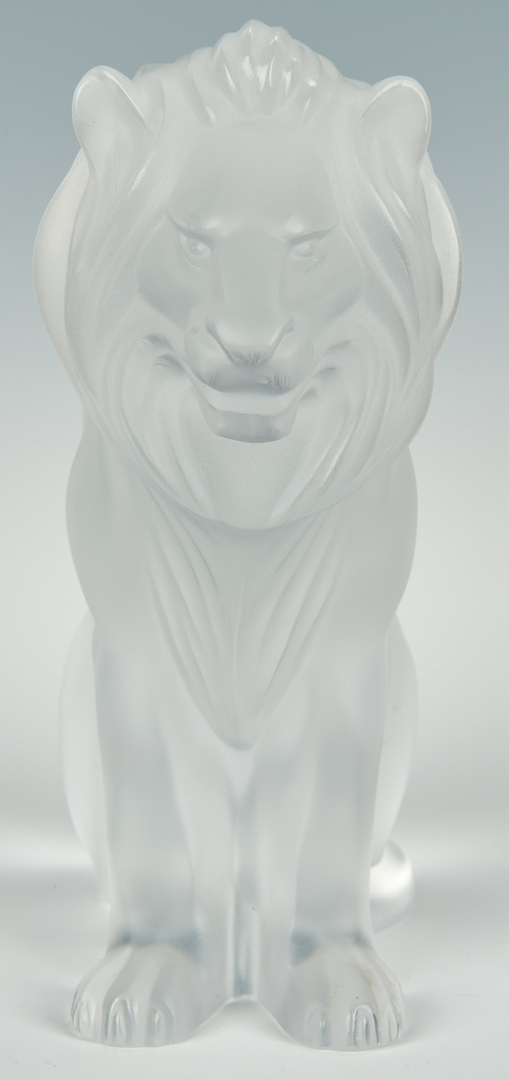 Lot 481: Two Art Glass Lalique Lion Figures | Case Auctions