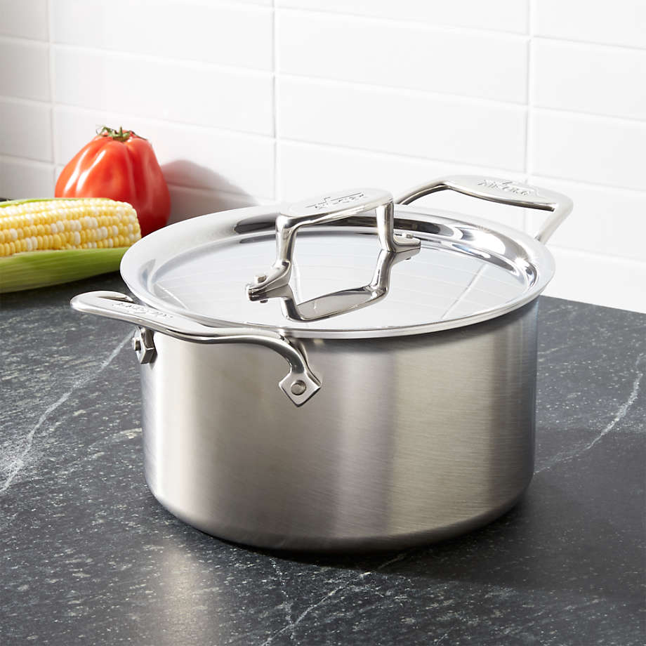 All-Clad D5 Brushed Stainless Steel 4-Qt. Soup Pot with Lid +