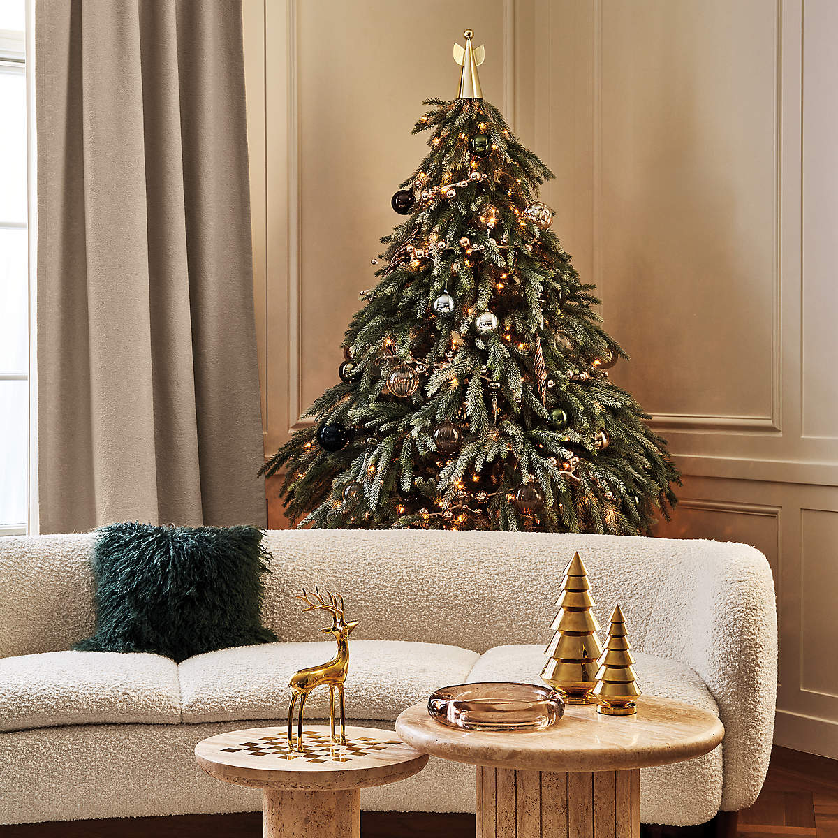 Felix Polished Brass Christmas Trees Set of 2 | CB2