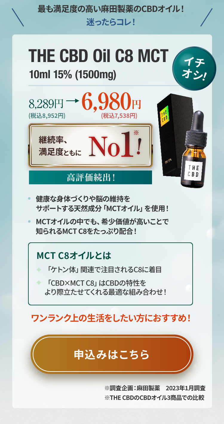 CBDオイルおすすめ3商品の購入申込ページ | THE CBDの株式会社麻田製薬