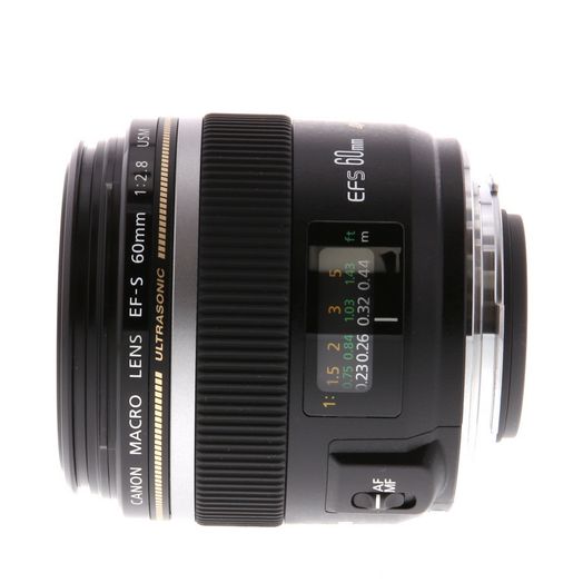 Canon EF-S 60mm f/2.8 Macro USM Autofocus APS-C Lens, Black {52}