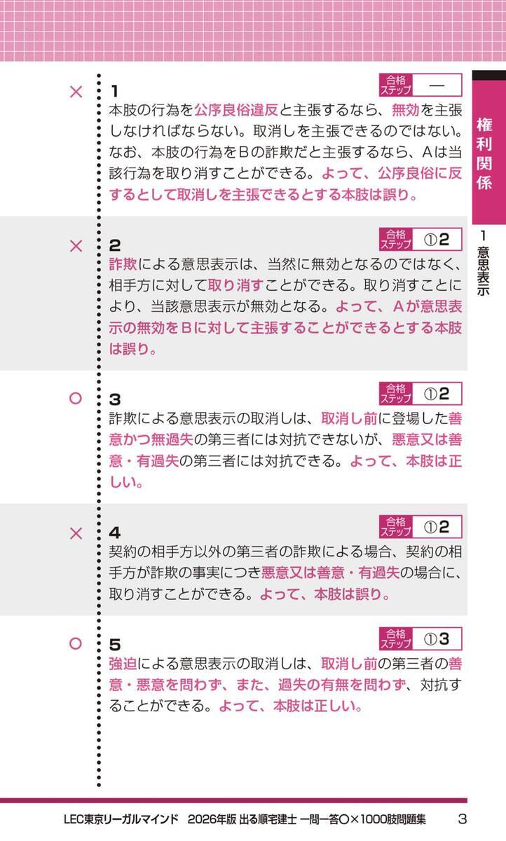 詳細レビュー】出る順宅建士 一問一答○×1000肢問題集 2026年版 - 賃貸