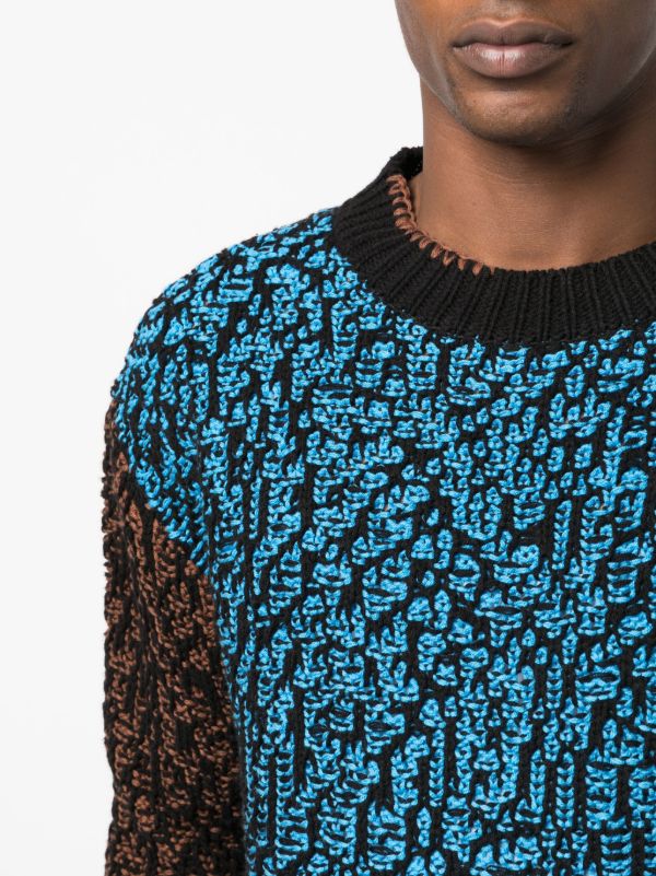 Andersson Bell intarsia-knit crew-neck Sweatshirt | Blue | FARFETCH CA