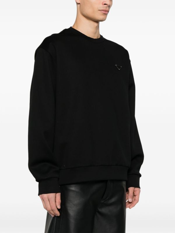 Prada triangle-logo Sweatshirt | Black | FARFETCH NO