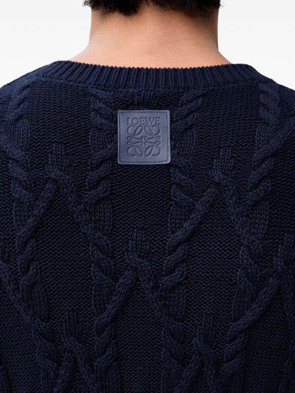 LOEWE ケーブルニット セーター | ブルー | FARFETCH JP