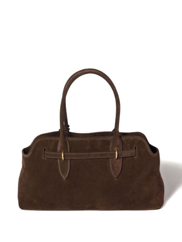 Miu Miu Aventure Suede buckle-fastening Tote Bag | Brown | FARFETCH