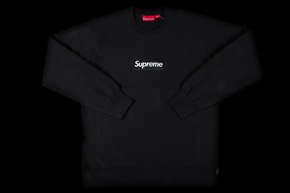 FW15 SUPREME BOX LOGO CREWNECK BLACK 黒 トレーナー S-XL (Supreme