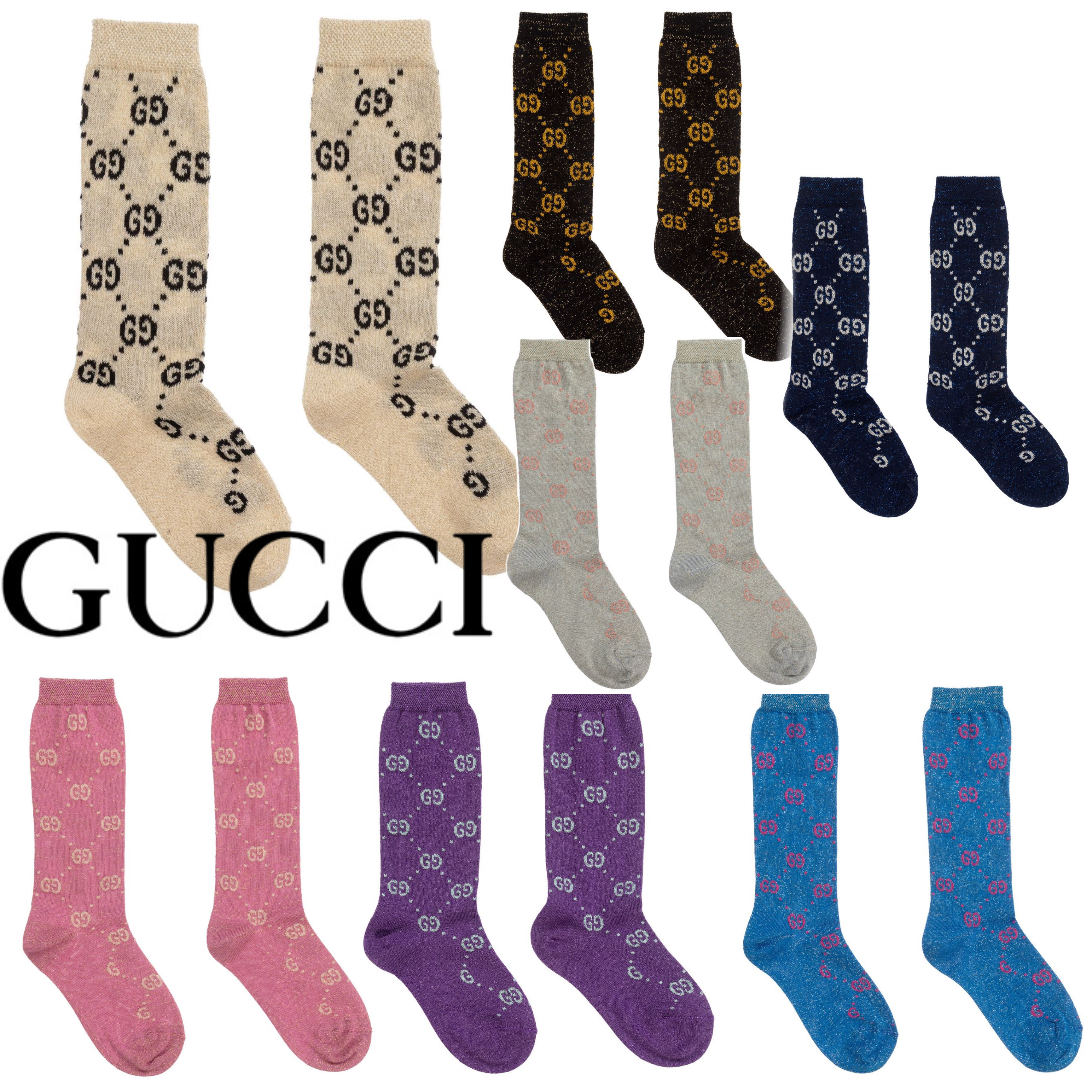 GUCCI* GG ラメ ロゴ ソックス 送料関税込 (GUCCI/靴下・タイツ
