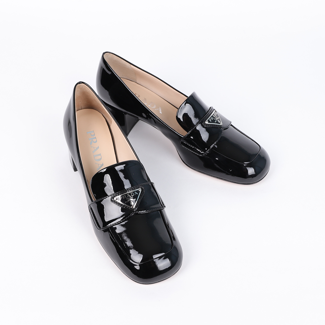 関税負担なし☆PRADA プラダ ロゴ チャンキーヒール ローファー (PRADA