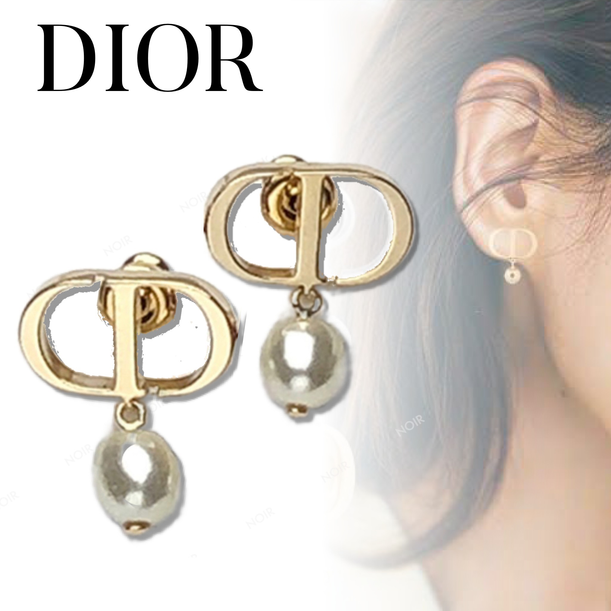 国内即発 Dior ディオール PETIT CD ピアス メタル クリスタル (Dior