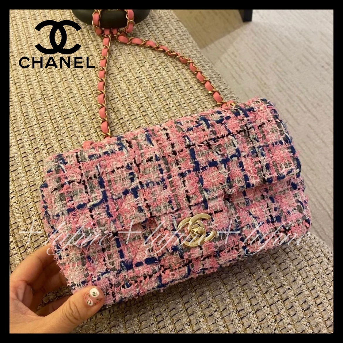 季節感のあるツイード素材♪】CHANEL ミニフラップ バッグ (CHANEL