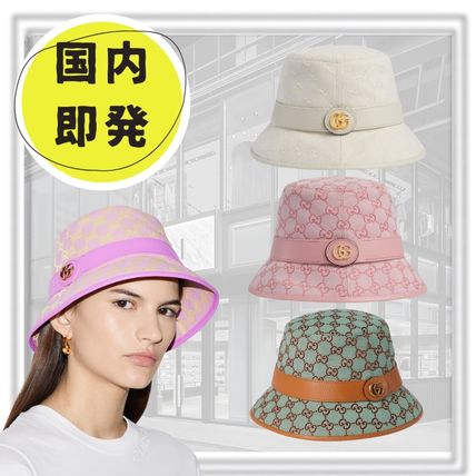 バケットハット ホワイト（白）系 GUCCI(グッチ) 帽子(レディース