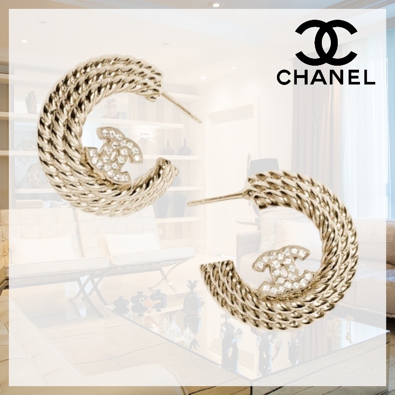 エレガント☆ギフトに】 CHANEL CCロゴ フープ ピアス (CHANEL/ピアス