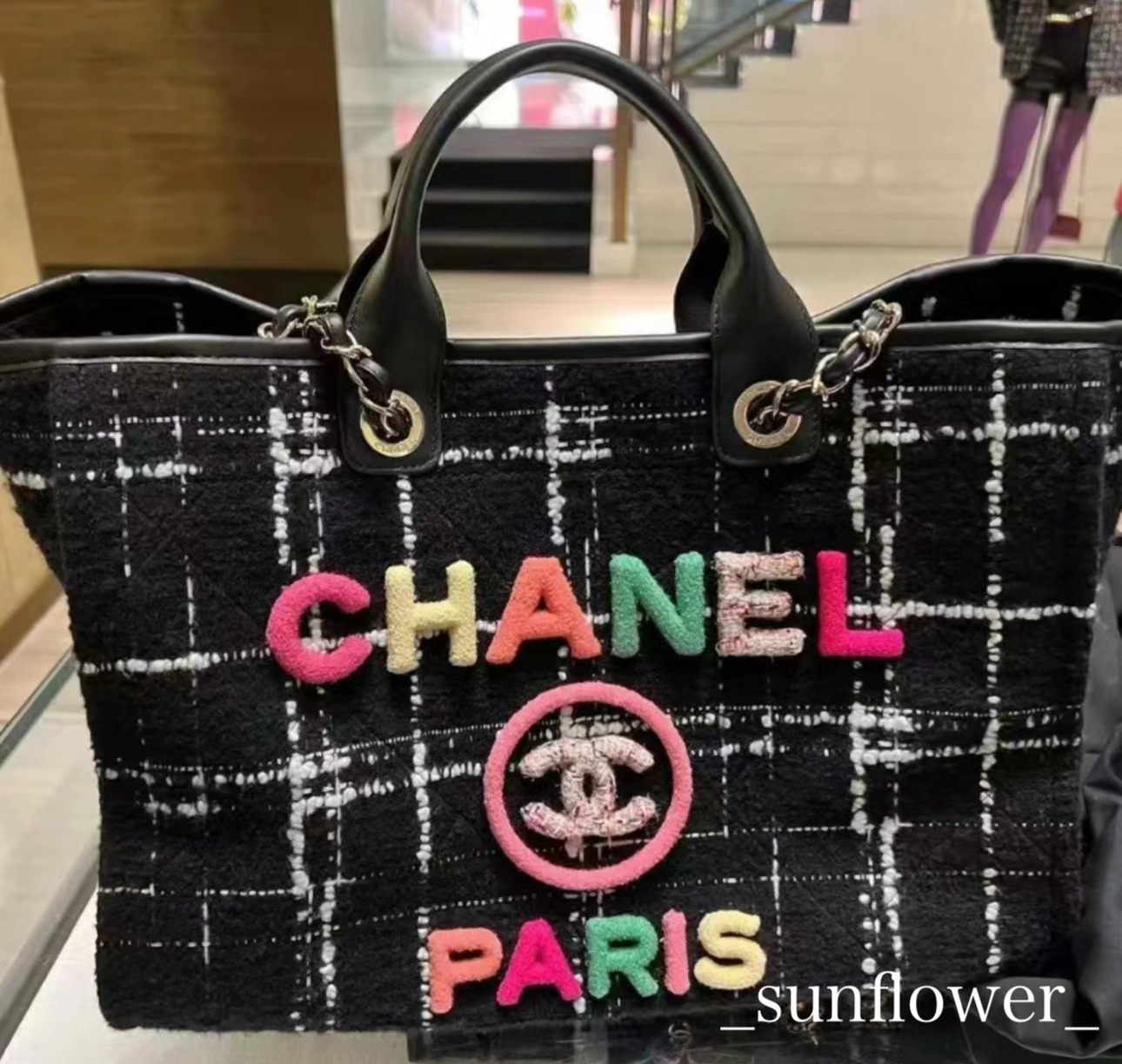 シャネル 22K ドーヴィル ショッピングバッグ ツイード (CHANEL/トート