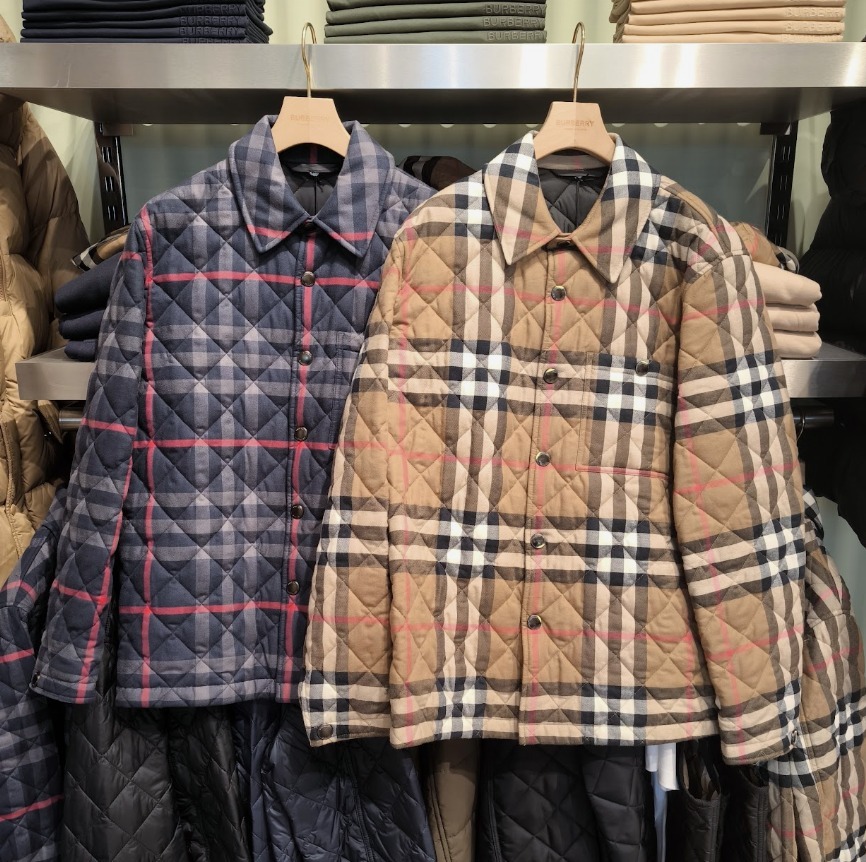 BURBERRY】FORRES チェック柄キルティングシャツジャケット (Burberry