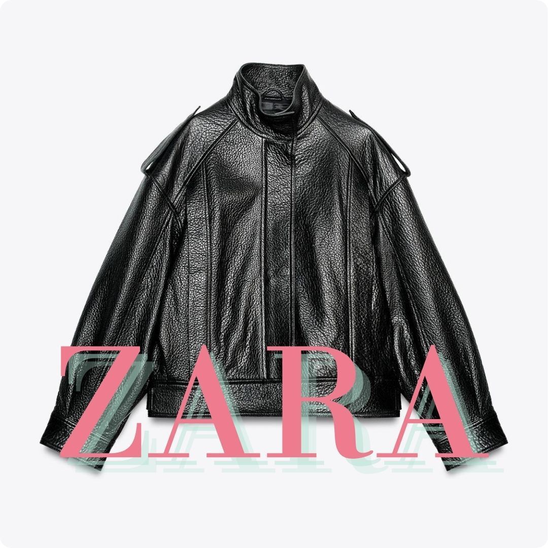 ZARA ZW COLLECTION LIMITED EDITION レザーボンバージャケ (ZARA