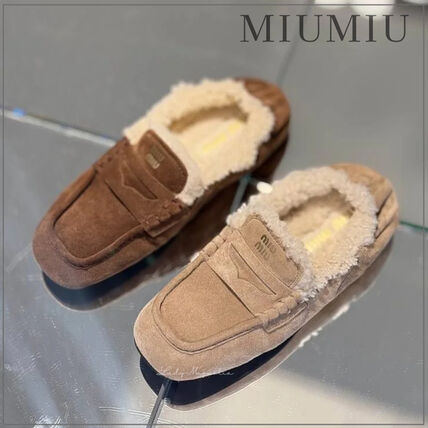 モカシン ベージュ系 MiuMiu(ミュウミュウ) 靴・シューズ(レディース