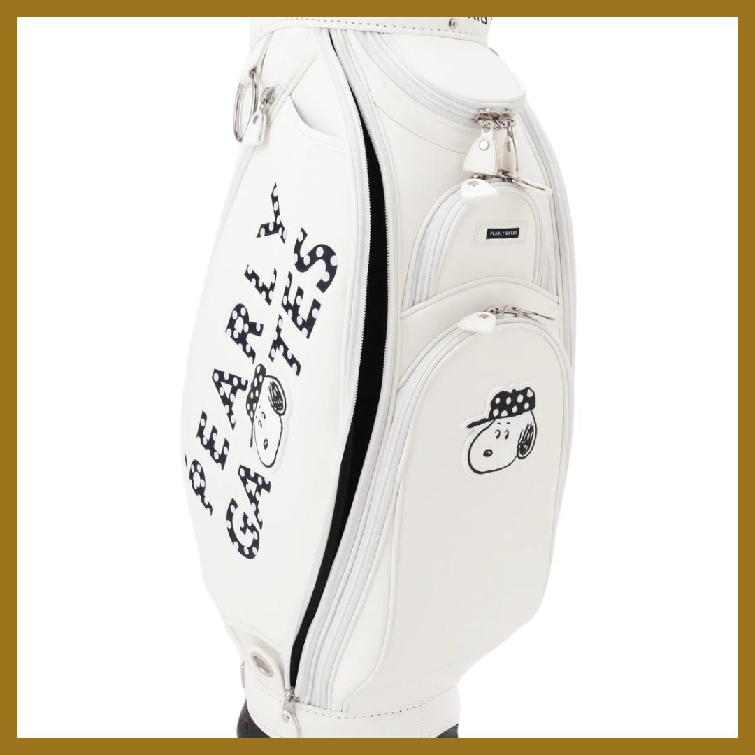 収納ポケット多数◎【PEARLY GATES】SNOOPY 合皮キャディバッグ