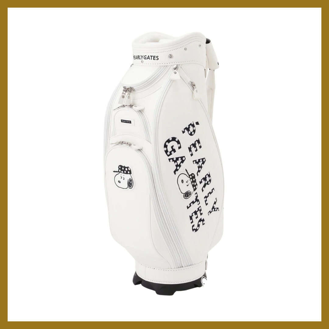 収納ポケット多数◎【PEARLY GATES】SNOOPY 合皮キャディバッグ