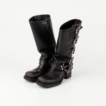 バイカー MiuMiu(ミュウミュウ) ブーツ(レディース) - ブランド通販のBUYMA