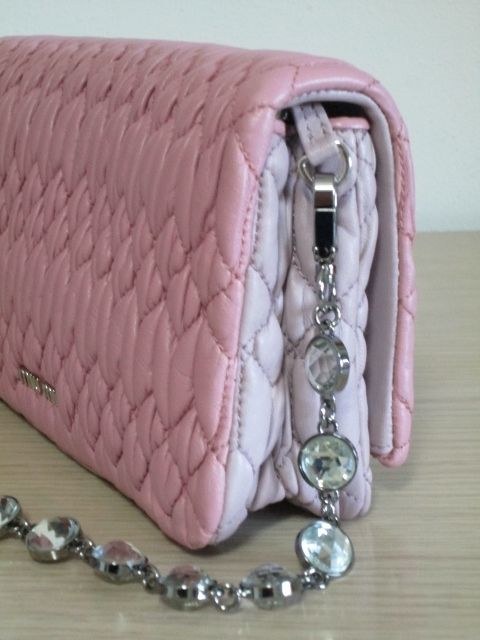 miumiuナッパクリスタル☆ビジューバッグ☆ピンクバイカラー (MiuMiu