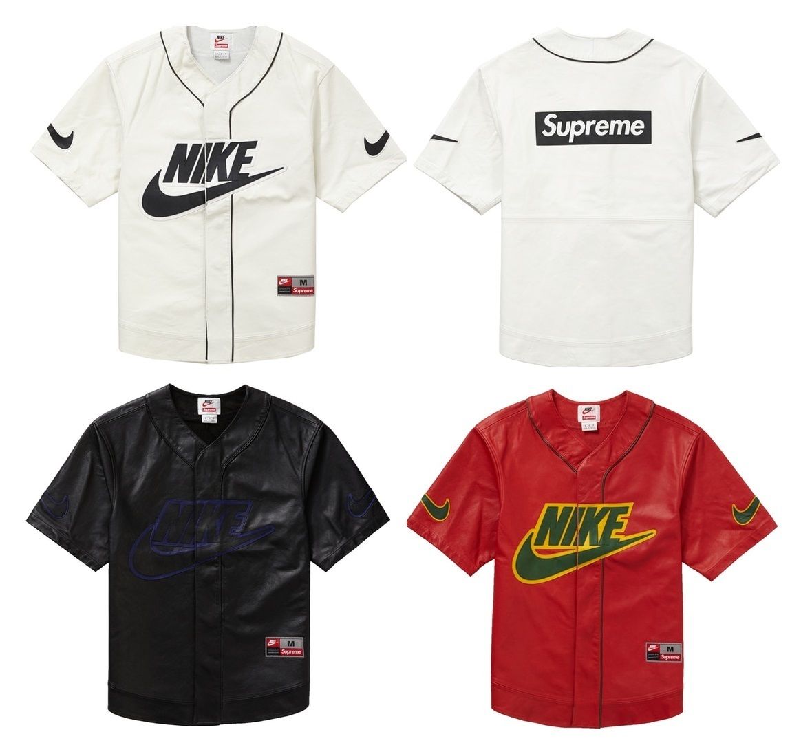 シュプリーム x Nike☆ボックスロゴレザーベースボールシャツ (Supreme