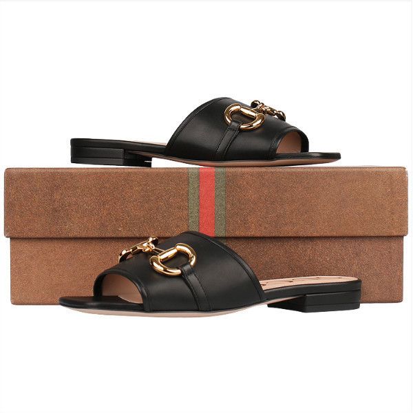 ☆GUCCI☆ スライド レザーサンダル ホースビット (GUCCI/サンダル