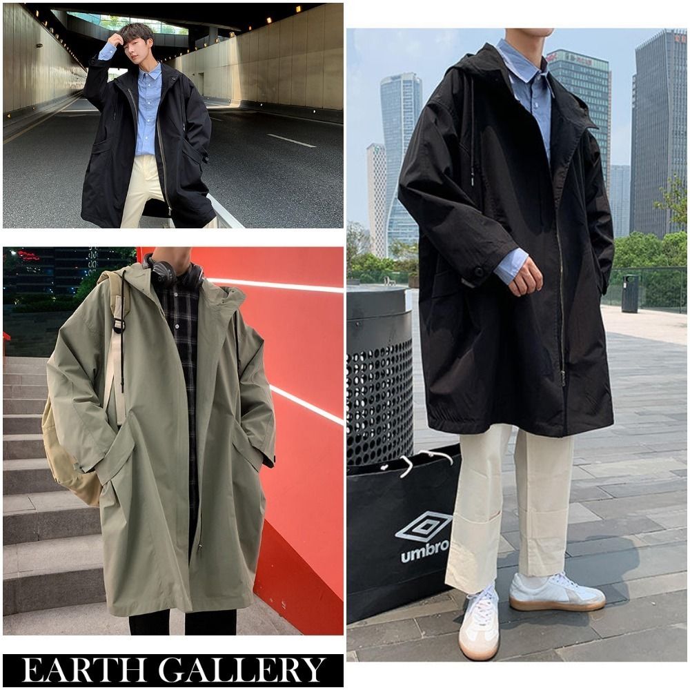 ◇メンズ モッズ風 ジャケット コート ミドル丈 フード付き (モッズ