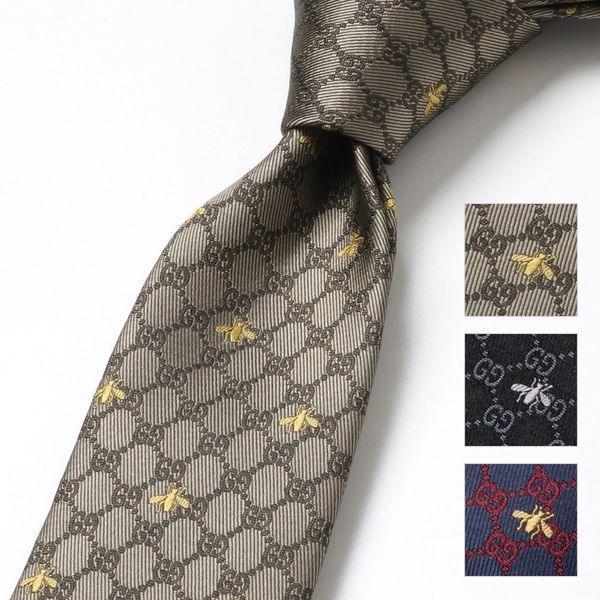 GUCCI シルクネクタイ 545078 4E002 GGロゴ ハチ (GUCCI/ネクタイ