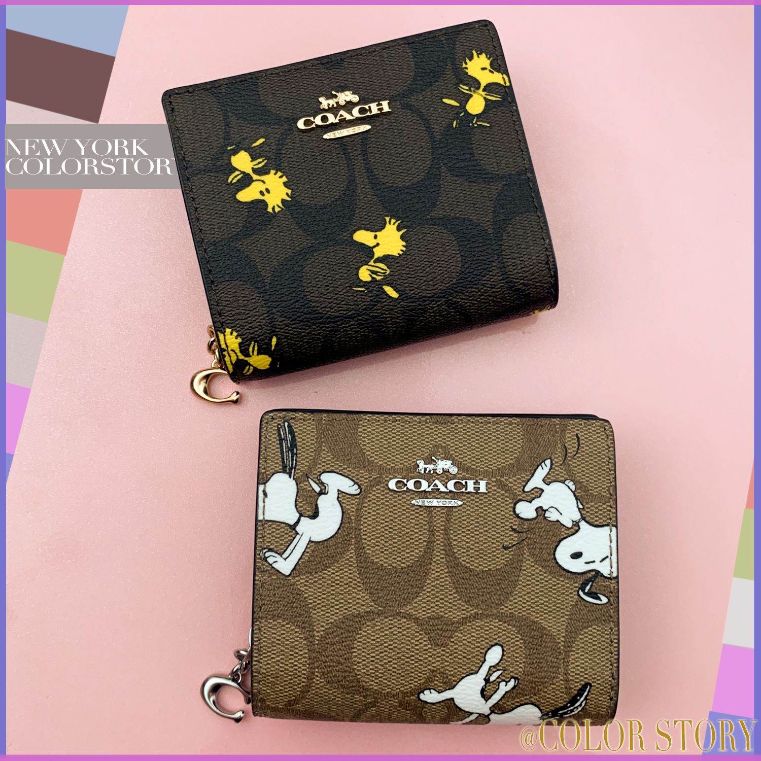 COACH x スヌーピー】○完売レア♪○PEANUTS お財布 スナップ (Coach
