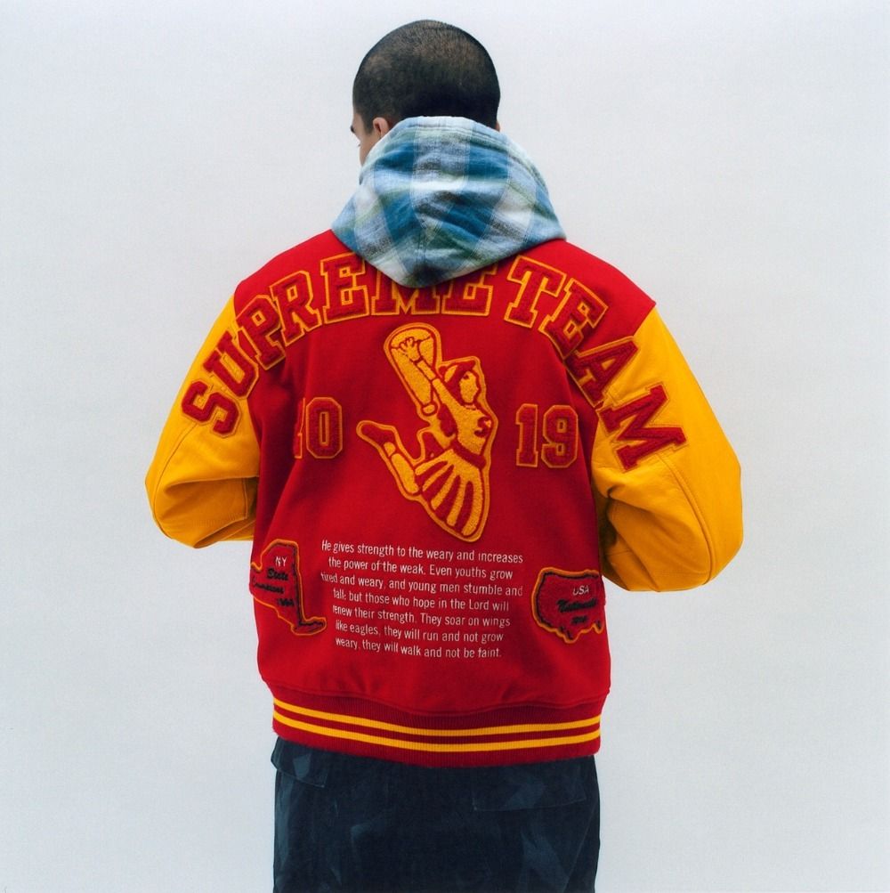 Supreme Team Varsity Jacket Red シュプリーム スタジャン (Supreme