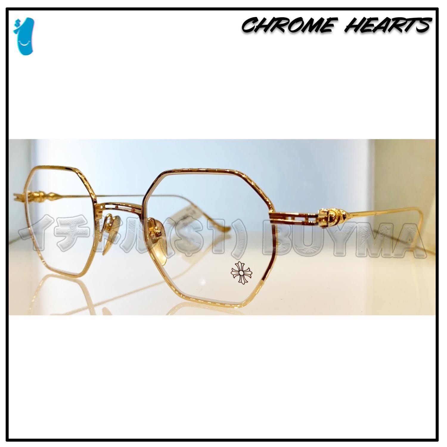 クロムハーツ CHプラス ラウンド ゴールド メガネ サングラス (CHROME