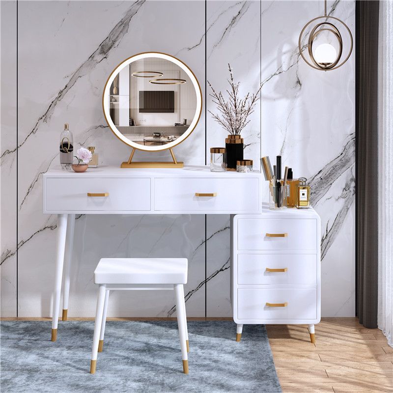4点セット☆北欧のモダンシンプル 鏡台・ドレッサー 高級感☆2色 (鏡台