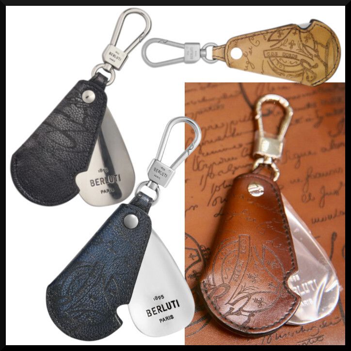 BERLUTI】Scritto レザー 靴べら付き キーホルダー (Berluti/キー