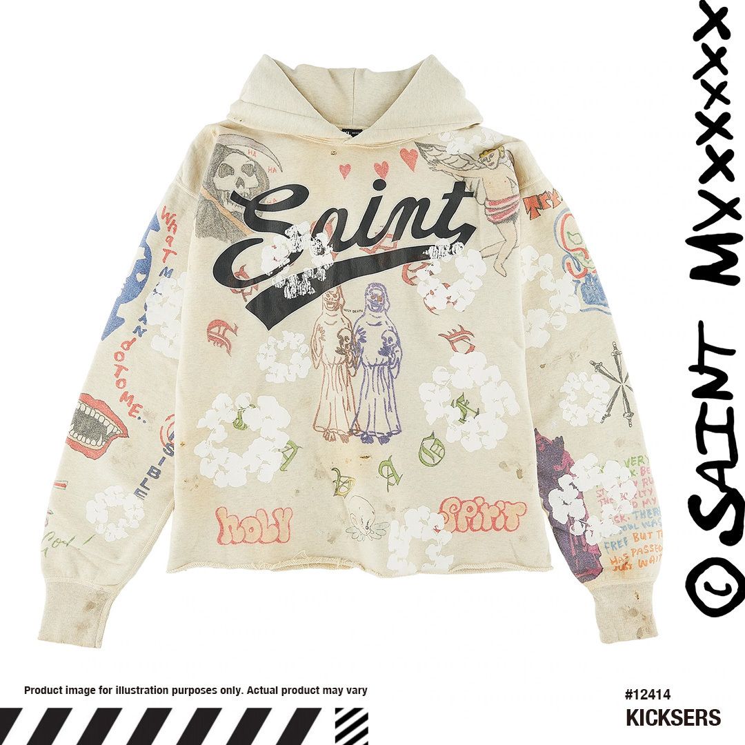 SAINT MICHAEL DENIM TEARS HOODIEパーカーフーディグラフィティ