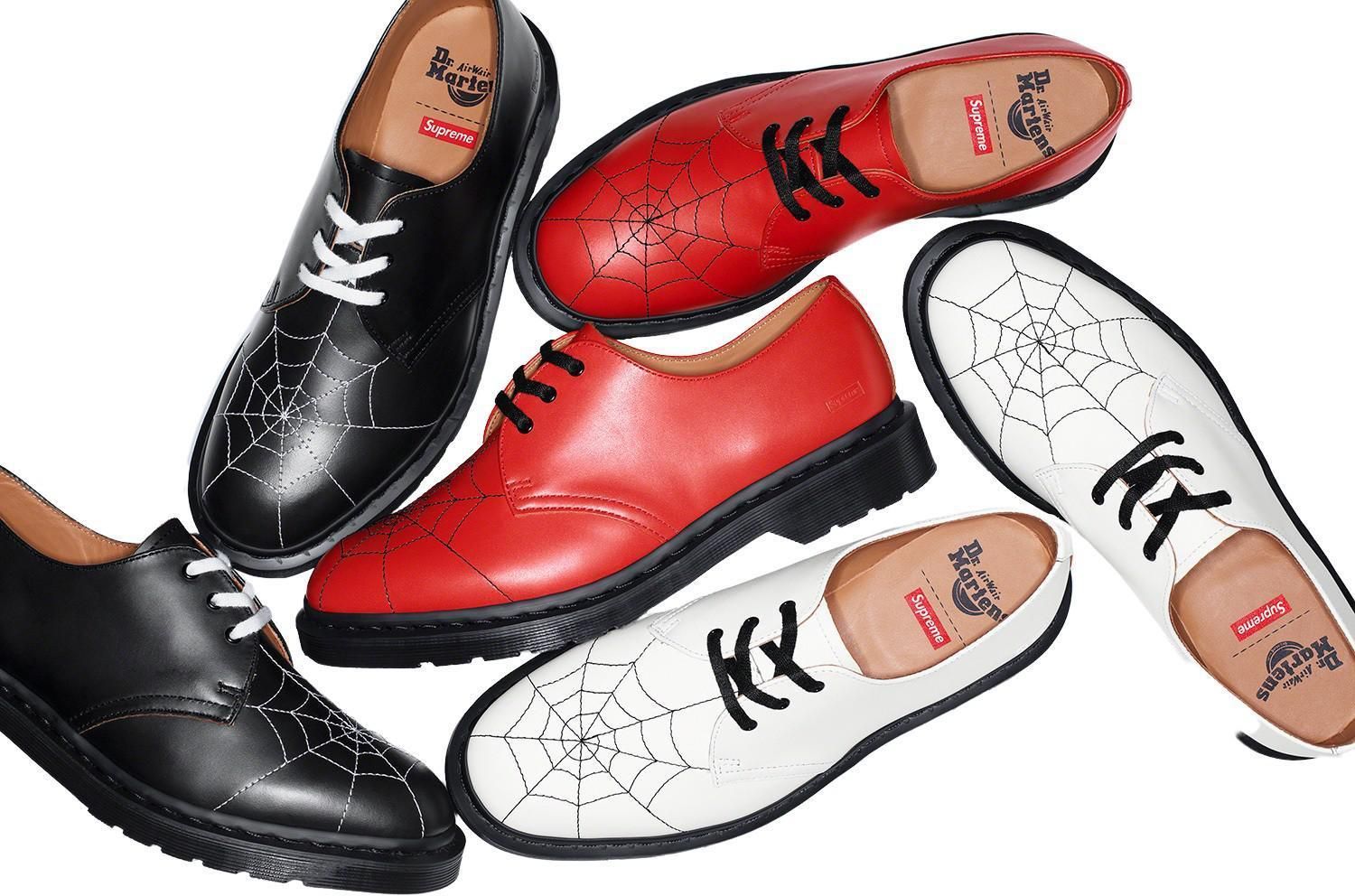 関税込 22SS Week13 Supreme Dr. Martens Spiderweb 3-Eye Shoe