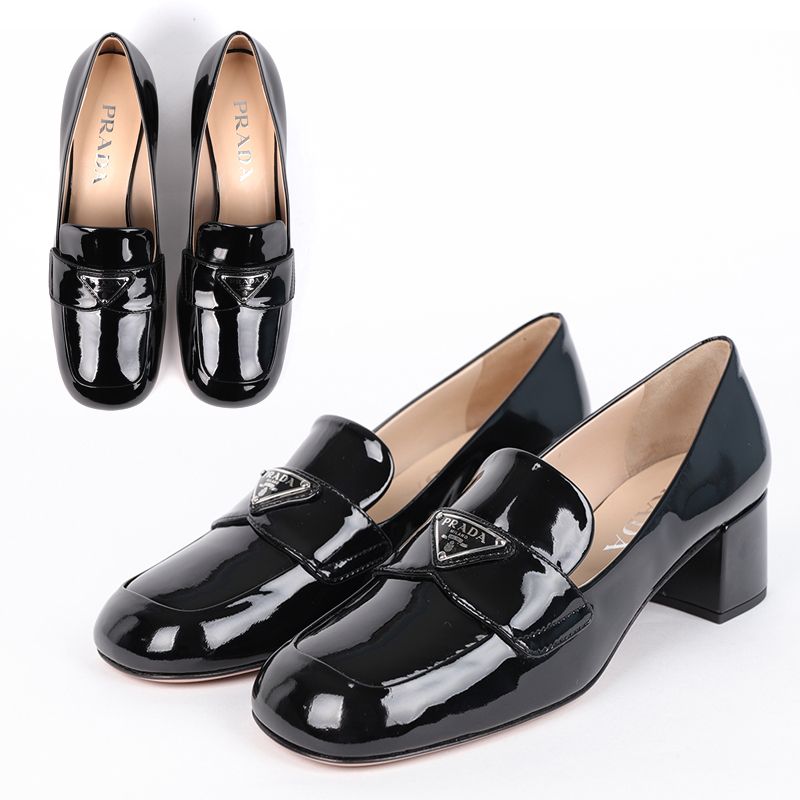 関税負担なし☆PRADA プラダ ロゴ チャンキーヒール ローファー (PRADA