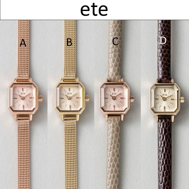 ete 腕時計 ウォッチ オクタゴンフェイス ダイヤモンド 国内発送