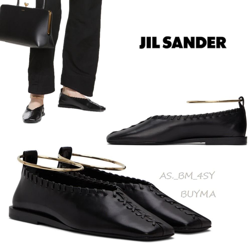 Jil sander フラット バレエシューズ アンクルリング (Jil Sander